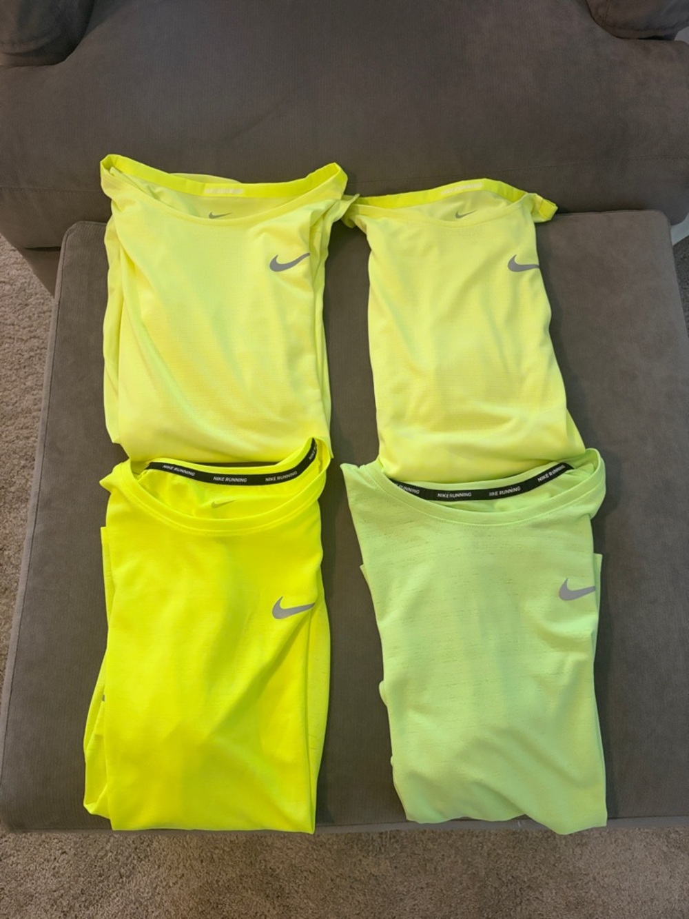 Men’s Nike Neon Yellow/Chartreuse Running Tops - Pack of 4